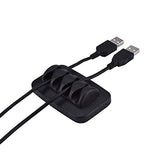 2 Pcs Silicone Cable Holder for Charging Cable - Black