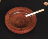 Round Wooden Cigarette Ashtray