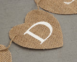 Cards Banner Heart Shaped Jute Burlap Banner