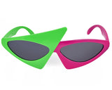 80s Glasses Pink and Green Party Sunglasses