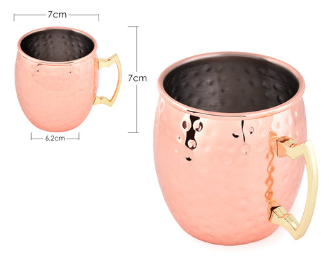 2 Pieces 500ml Stainless Steel Moscow Mule Copper Mugs - Rose Gold