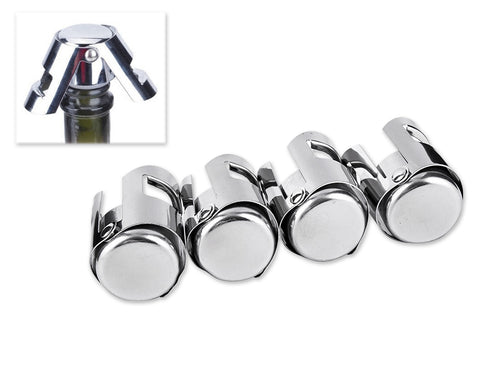 Stainless Steel Champagne Stoppers Wine Sealer Set of 4