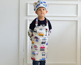 Kids Apron Set of 3 Chef Uniform Set for Kids with Apron Hat and Sleeves