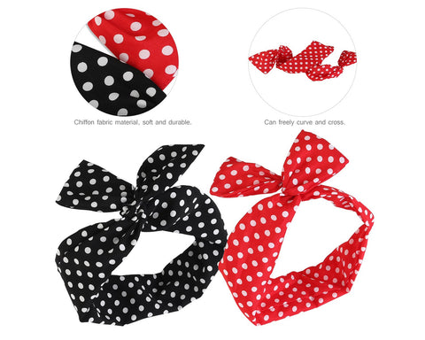 Cute Bow Headband 2 Pieces Dots Headband