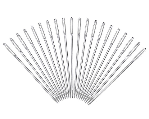 20 Pieces Stainless Steel Large-Eye Knitting Needles