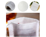 Tea Filter Bags 100 Pieces Disposable Empty Tea Bags with Drawstring