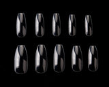 Ballerina Nail Tips 500 Pieces 10 Sizes Coffin Nails for DIY Nail Art