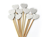 Heart Shaped Cupcake Toppers 20 Pieces Glittery Cake Toppers