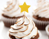 70 Pieces Star Shape Cupcake Toppers - Gold and Silver