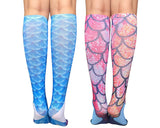 2 Pairs 3D Mermaid Knee High Socks for Girls