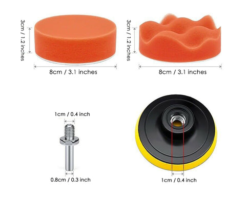 3 Inch Buffing Pad for Drill Set of 22 Car Polishing Pads Kit