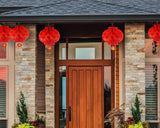 Set of 20 Red Paper Lanterns for Chinese New Year