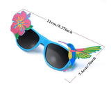 Funny Sunglasses Hawaiian Tropical Glasses - Blue