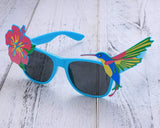 Funny Sunglasses Hawaiian Tropical Glasses - Blue