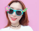 Funny Sunglasses Hawaiian Tropical Glasses - Blue