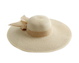 Foldable Straw Hat with Bowknot for Women