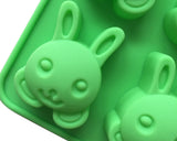 Set of 2 Rabbit and Egg Shaped Silicone Molds with Self Adhesive Baking Bags