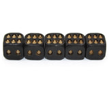 Skull Dice 5 Pieces 18mm Resin Dice - Black