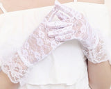 Lace Gloves for Women Elegant Short Floral Gloves for Wedding