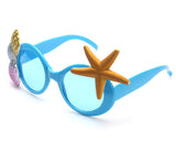 Beach Party Glasses Hawaiian Sunglasses - Blue