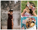 Flower Wreath Headband Adjustable Floral Crown Headpiece for Photo Shoot