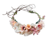 Flower Wreath Headband Adjustable Floral Crown Headpiece for Photo Shoot