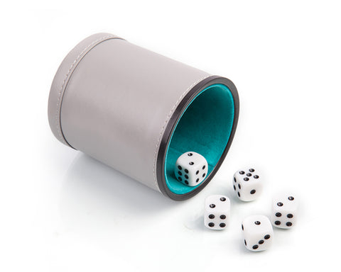 PU Leather Dice Cup with 5 Pieces Dot Dices