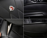 Car Seat Covers Full Set PU Leather Auto Seat Cushions - Black