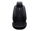 Car Seat Covers Full Set PU Leather Auto Seat Cushions - Black