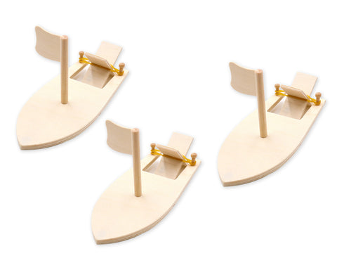 DIY Paddle Boat 3 Packs Wooden Sailboat Kit for Kids