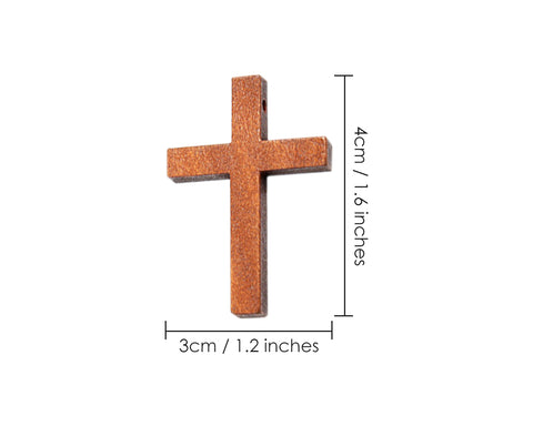 Mini Cross Charms 70 Pieces 1.6 inches x 1.2 inches Wood Cross Pendants