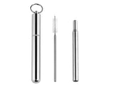 Stainless Steel Straw 2 Pieces Telescopic Straw with Case and Cleaning Brush