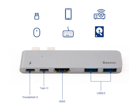 Baseus USB C Hub Multiport Adapter for MacBook Pro