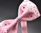 Swarovski Crystal Rhinestones  Pre-Tied Wedding Bow Tie for Men - Pink