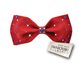 Swarovski Crystal Rhinestones Pre-Tied Wedding Bow Tie for Men - Red