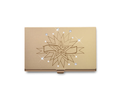 Twinkle Stars Bling Swarovski Crystal Card Case - Champagne