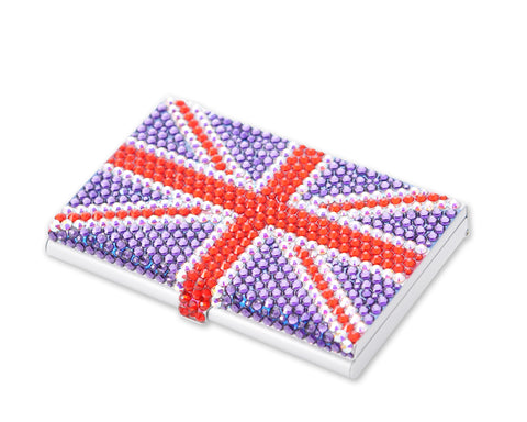 United Kingdom Bling Swarovski Crystal Card Case