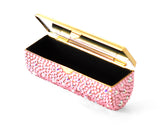 Scatter Bling Swarovski Crystal Lipstick Case With Mirror - Pink