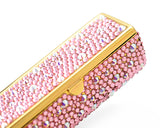 Scatter Bling Swarovski Crystal Lipstick Case With Mirror - Pink