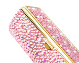 Scatter Bling Swarovski Crystal Lipstick Case With Mirror - Pink