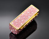 Scatter Bling Swarovski Crystal Lipstick Case With Mirror - Pink