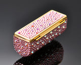 Scatter Bling Swarovski Crystal Lipstick Case With Mirror - Pink