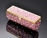 Scatter Bling Swarovski Crystal Lipstick Case With Mirror - Pink