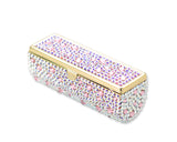 Scatter Bling Swarovski Crystal Lipstick Case With Mirror - White