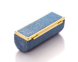 Classic Bling Swarovski Crystal Lipstick Case With Mirror – Blue