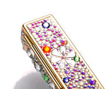 Petal Drops Bling Swarovski Crystal Lipstick Case With Mirror