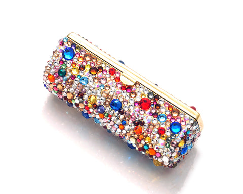 Colorato Bling Swarovski Crystal Lipstick Case With Mirror