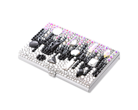 Symphony Bling Swarovski Crystal Business Card Case - Black