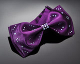 Men's Wedding Bow Tie with Dazzling Swarovski Crystal - Purple