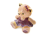 Childhood Collection Bling Crystal Teddy Bear In Skirt - Purple